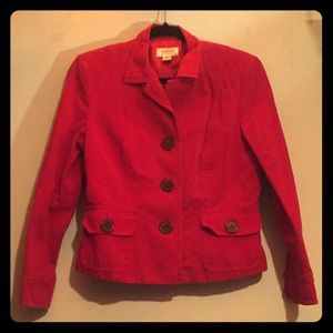Talbots Petites Red Blazer Jacket Size 10
